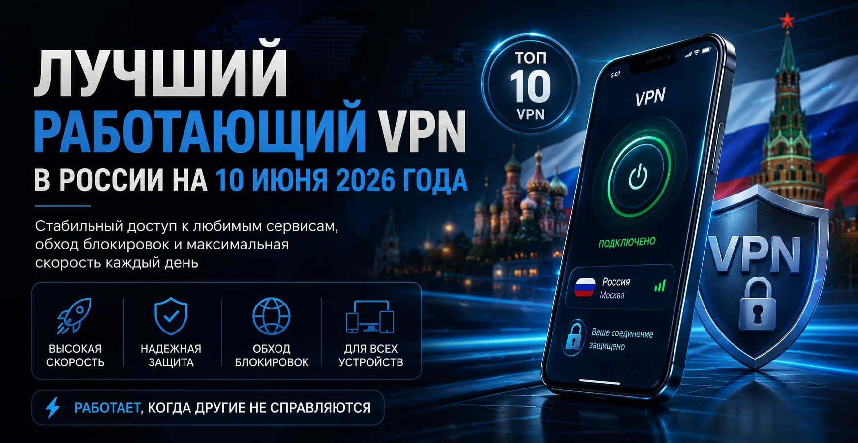 Лучший работающий VPN в России на 10 июня 2026 года